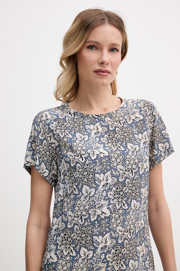 Weekend Max Mara rochie de mătase CRESPO 2615221042600 albastru