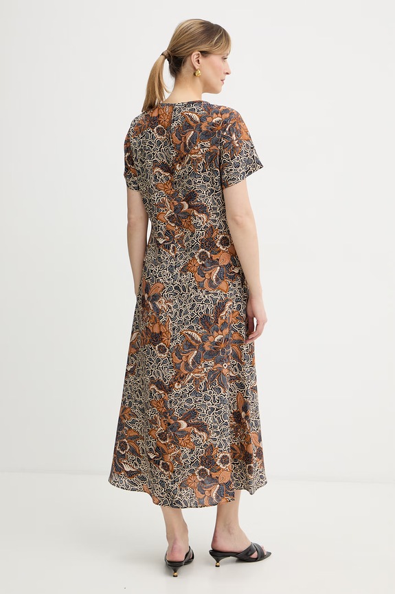 Odzież Weekend Max Mara sukienka jedwabna CRESPO 2615221042600 granatowy