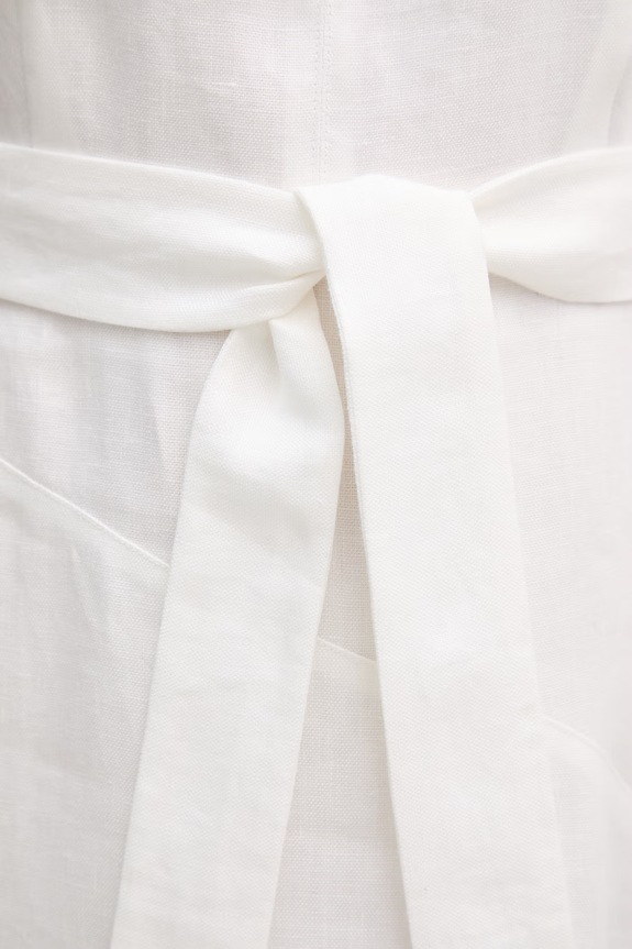 Weekend Max Mara sukienka lniana ESORDIO 2615221052600 biały