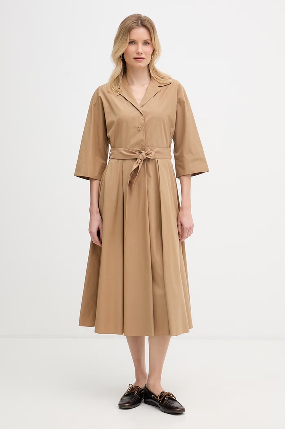 Weekend Max Mara sukienka letnia bawełniana PADANA beżowy 2615221062600
