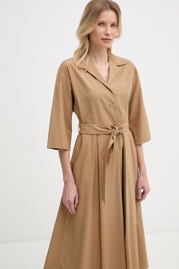 Weekend Max Mara sukienka letnia bawełniana PADANA beżowy 2615221062600