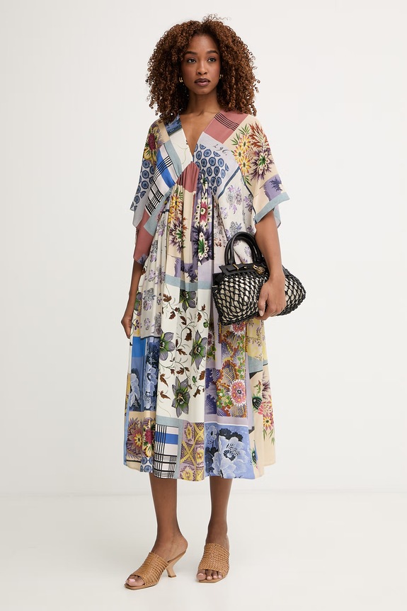 Weekend Max Mara letné šaty hodvábne NOME 2615221072600 béžová SS26