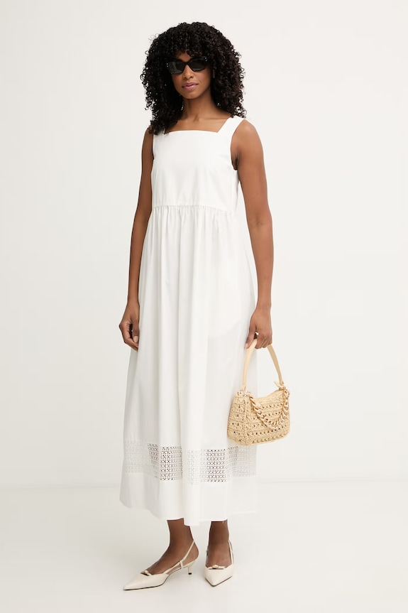 Weekend Max Mara sukienka bawełniana GOLA 2615221082600 beżowy SS26