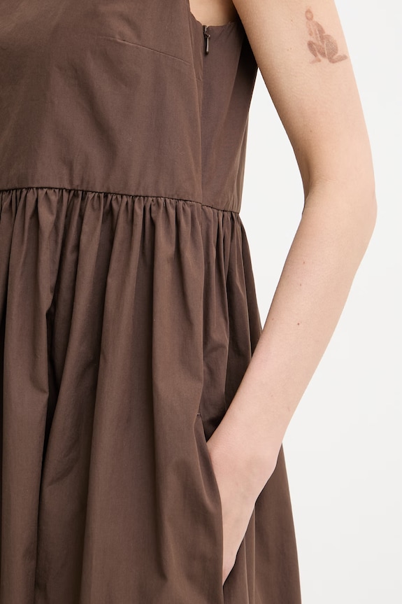 Weekend Max Mara šaty bavlnené GOLA 2615221082600 hnedá