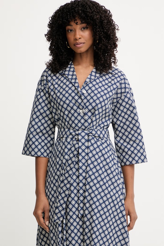 Weekend Max Mara vestito in cotone UNIGENO blu navy 2615221102600