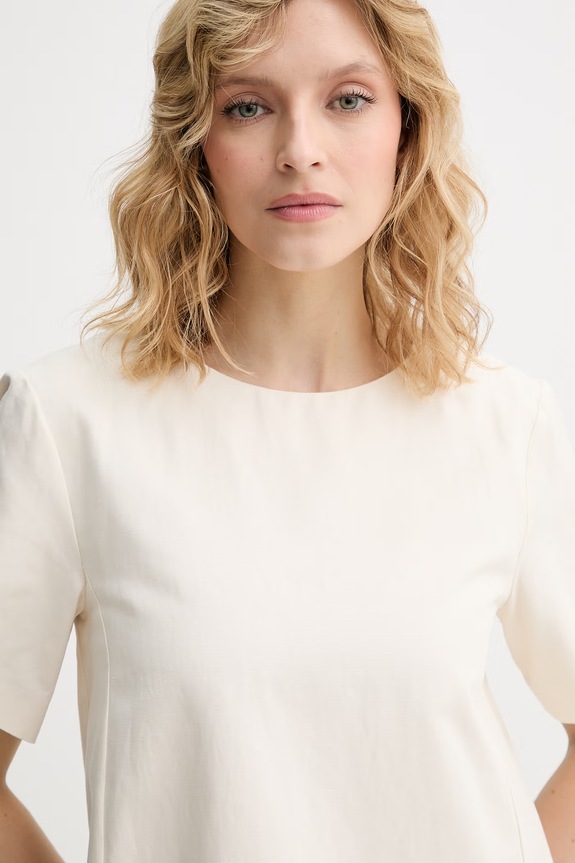 Weekend Max Mara vestito in cotone ALOA beige 2615221112600