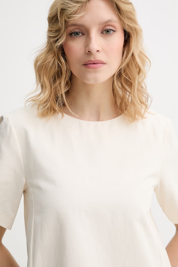 Weekend Max Mara vestito in cotone ALOA beige 2615221112600