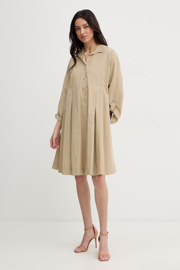 Weekend Max Mara rochie din bumbac SEGGIO fixat bej 2615221132600