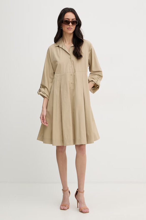 Weekend Max Mara rochie din bumbac SEGGIO 2615221132600 bej SS26