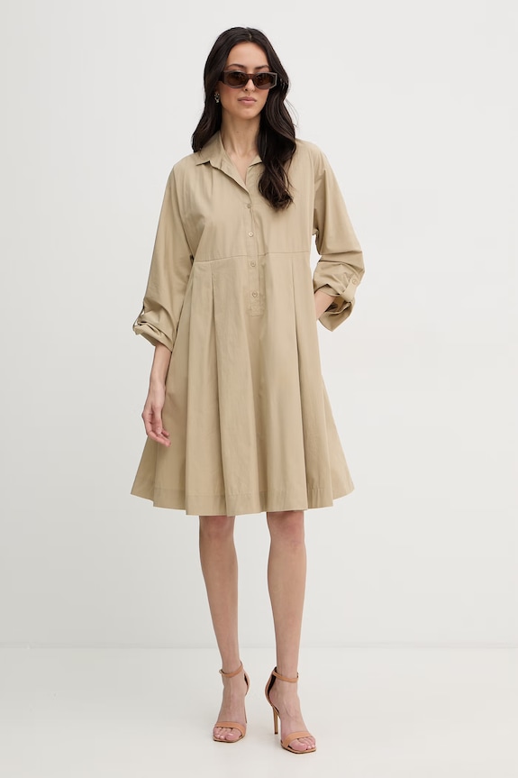 Weekend Max Mara rochie din bumbac SEGGIO 2615221132600 bej SS26