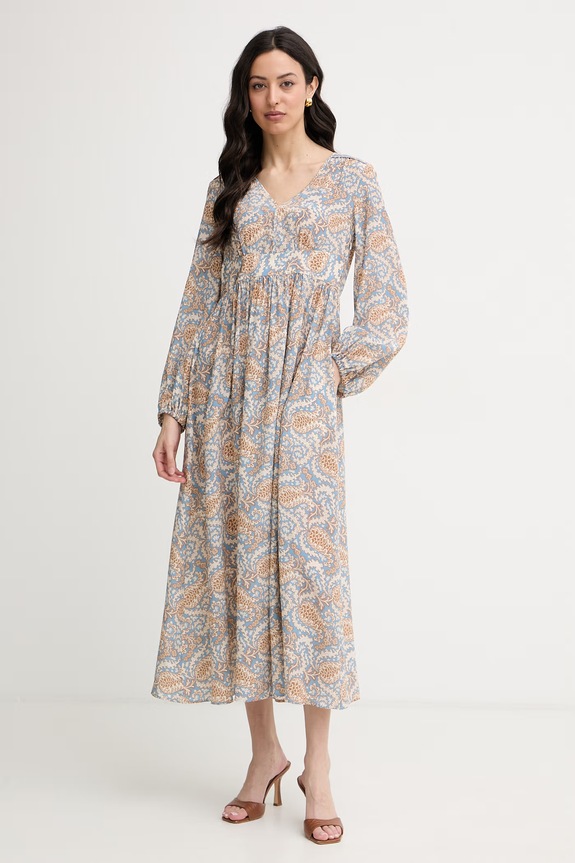 Weekend Max Mara rochie de vară din mătase MARTORA albastru 2615221162600