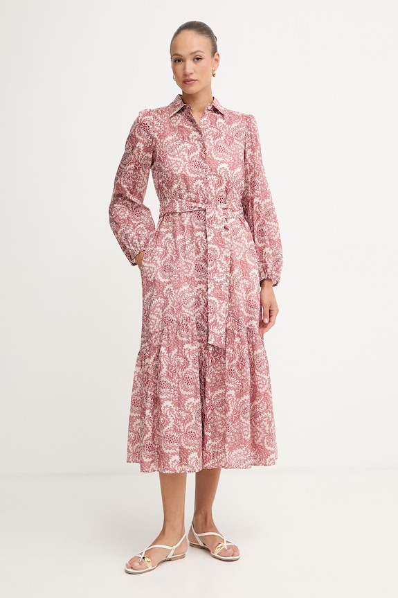Weekend Max Mara rochie de vară din bumbac OBOLI rosu 2615231022600
