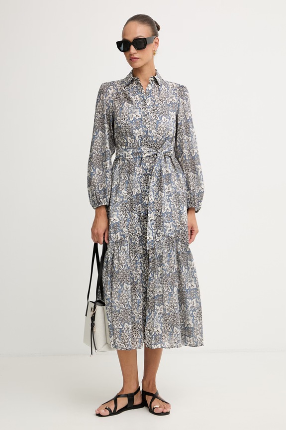 Weekend Max Mara letné šaty bavlnené OBOLI 2615231022600 modrá SS26