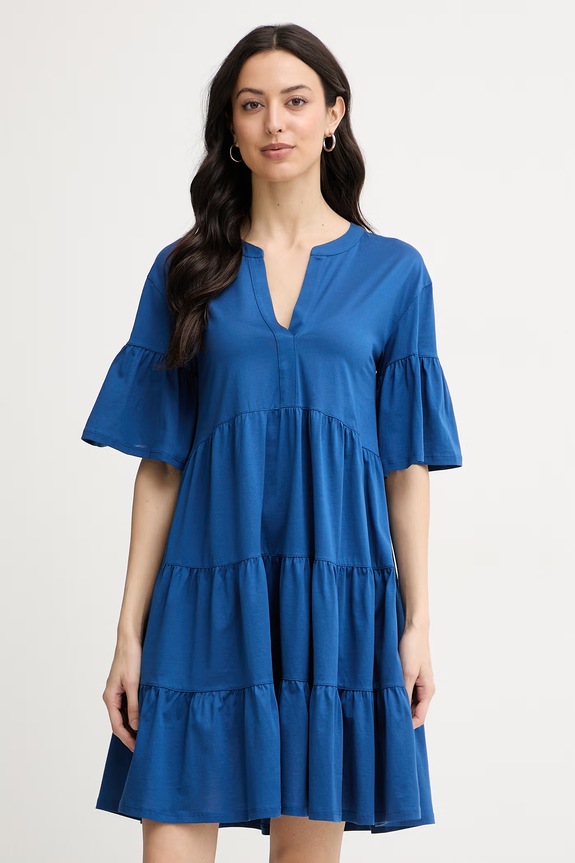 Weekend Max Mara sukienka letnia bawełniana SAGGINA niebieski 2615621042600