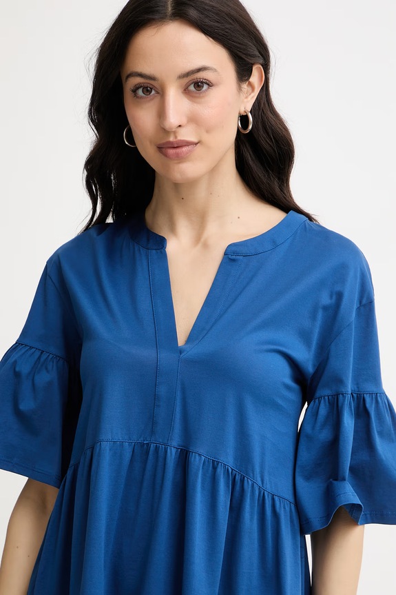 Weekend Max Mara sukienka letnia bawełniana SAGGINA niebieski 2615621042600
