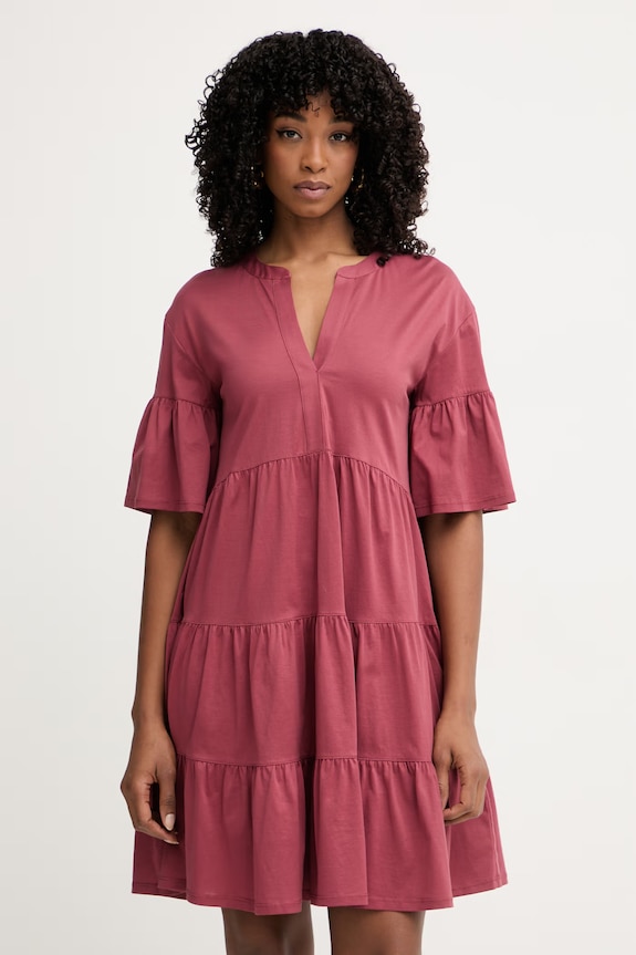 Weekend Max Mara rochie de vară din bumbac SAGGINA burgundia 2615621042600