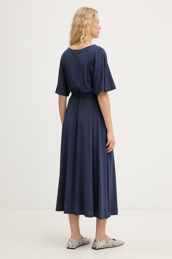 Weekend Max Mara šaty s viskózou DIVO 2615621062600 tmavomodrá SS26