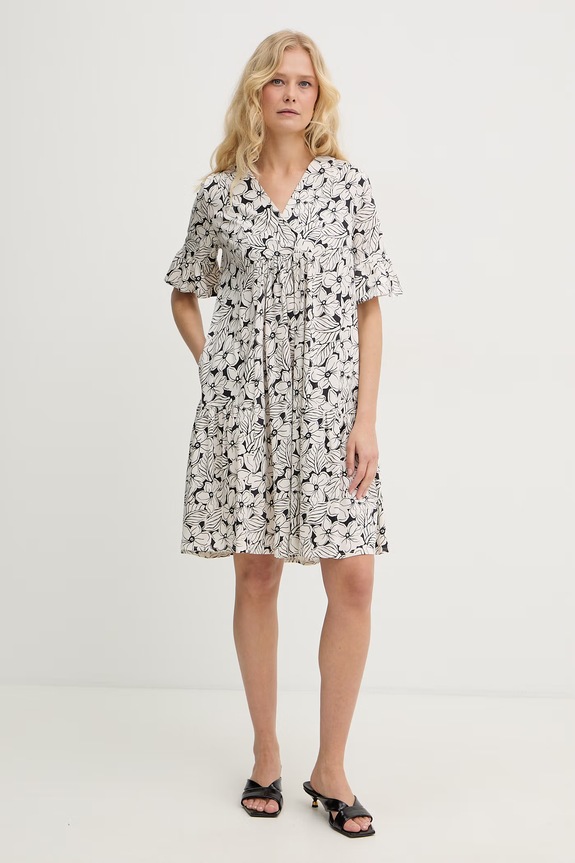 Weekend Max Mara sukienka bawełniana FUOCO wzorzyste biały 2615621072600