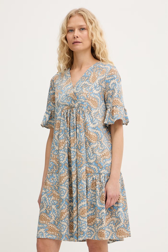 Bavlnené šaty Weekend Max Mara FUOCO bavlna modrá 2615621072600