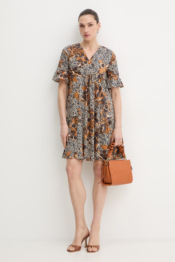 Bavlněné šaty Weekend Max Mara FUOCO 2615621072600 námořnická modř SS26