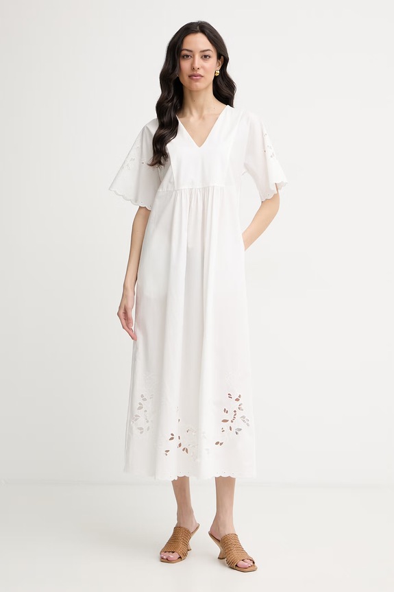 Weekend Max Mara sukienka letnia bawełniana TARTUFO biały 2615621092600