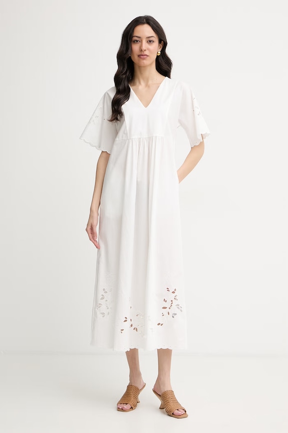 Weekend Max Mara sukienka letnia bawełniana TARTUFO biały 2615621092600