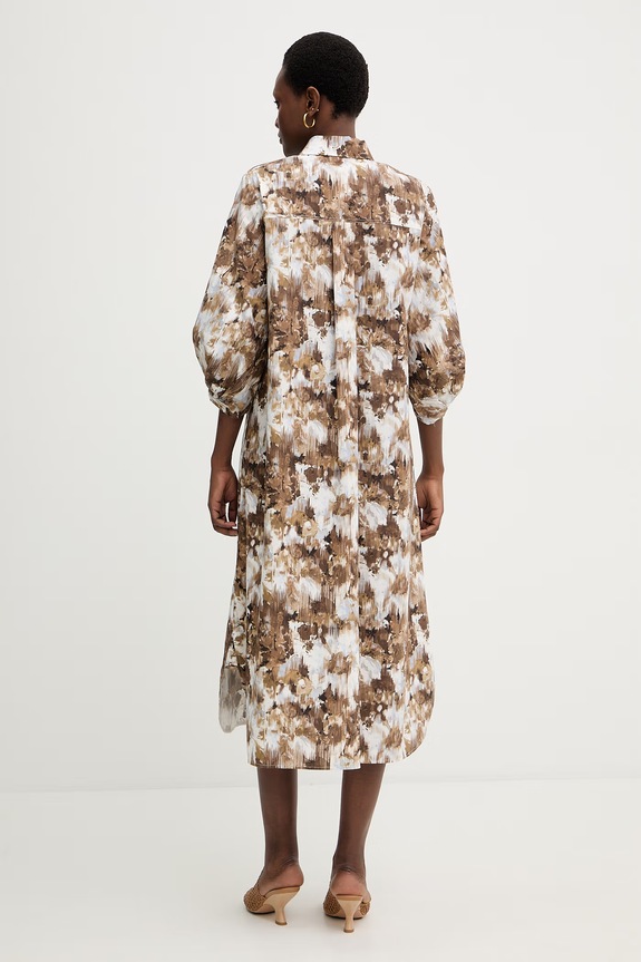 Ruházat MM by Max Mara pamut ruha FALDA 2616221018600 barna