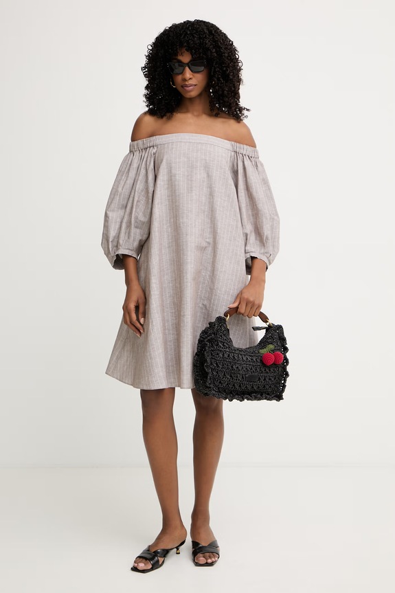 MM by Max Mara haljina s lanom FUGGITO 2616221038600 smeđa SS26