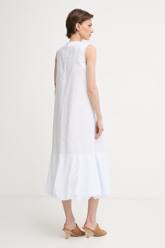 Ruházat MM by Max Mara nyári ruha lenvászonnal SORRISO 2616221058600 fehér