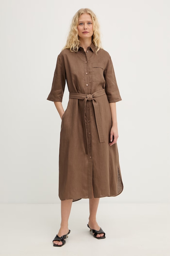 MM by Max Mara rochie de vară maro 2616221068600