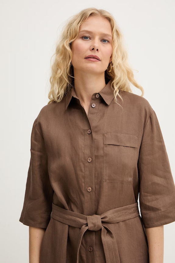 MM by Max Mara rochie de vară maro 2616221068600