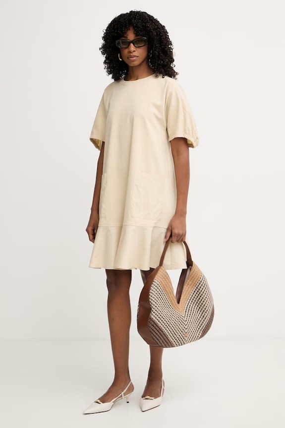 MM by Max Mara φόρεμα με βαμβάκι ONORE 2616621018600 μπεζ SS26