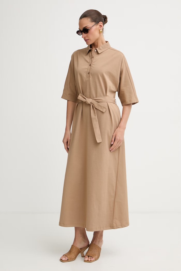 MM by Max Mara літня сукня з бавовною ALBERO 2616621028600 бежевий SS26