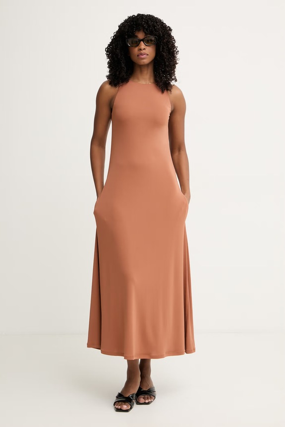 MM by Max Mara obleka viskozna BOSSO 2616621038600 rjava SS26