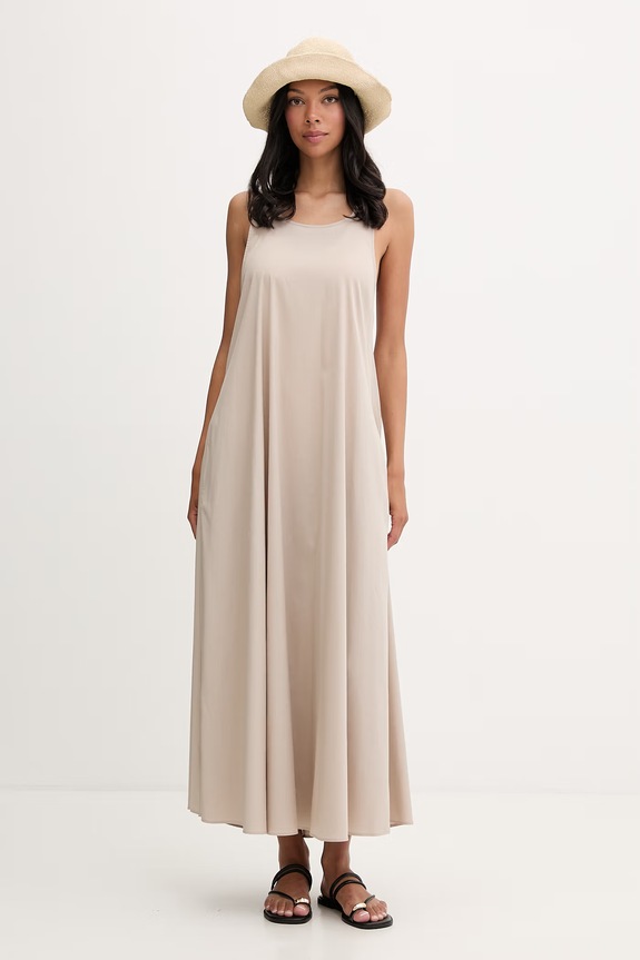 Max Mara Beachwear φόρεμα παραλίας γυναικείο SETA μπεζ 2616221039600