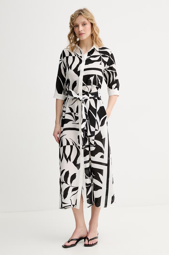 Max Mara Beachwear καλοκαιρινό μεταξωτό φόρεμα ANGIO 2616221089600 λευκό SS26