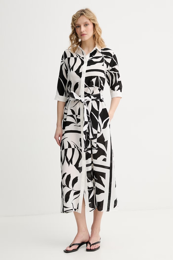 Max Mara Beachwear καλοκαιρινό μεταξωτό φόρεμα ANGIO 2616221089600 λευκό SS26