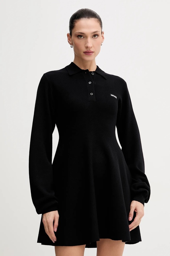 Rotate vestito con lana svasato nero 115488100