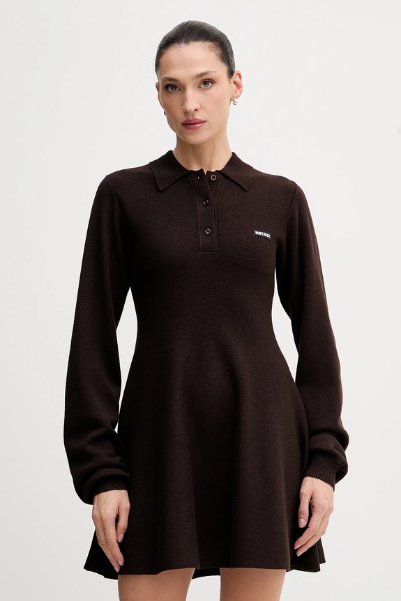 Rotate dress button down collar brown 1154881667