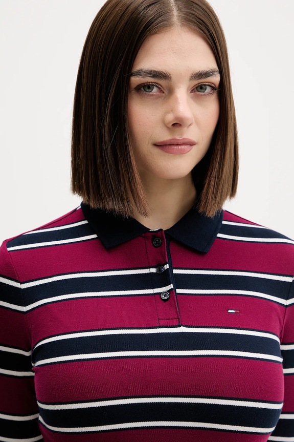 Šaty Tommy Jeans burgundské DW0DW21901
