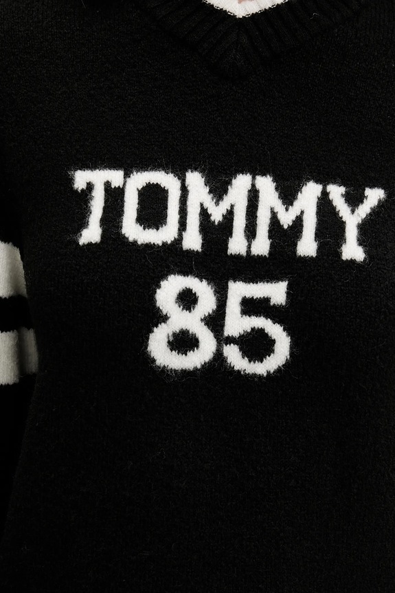 Šaty s prímesou vlny Tommy Jeans DW0DW21906 čierna