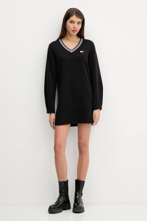 Tommy Jeans sukienka bawełniana DW0DW21909 czarny SS26