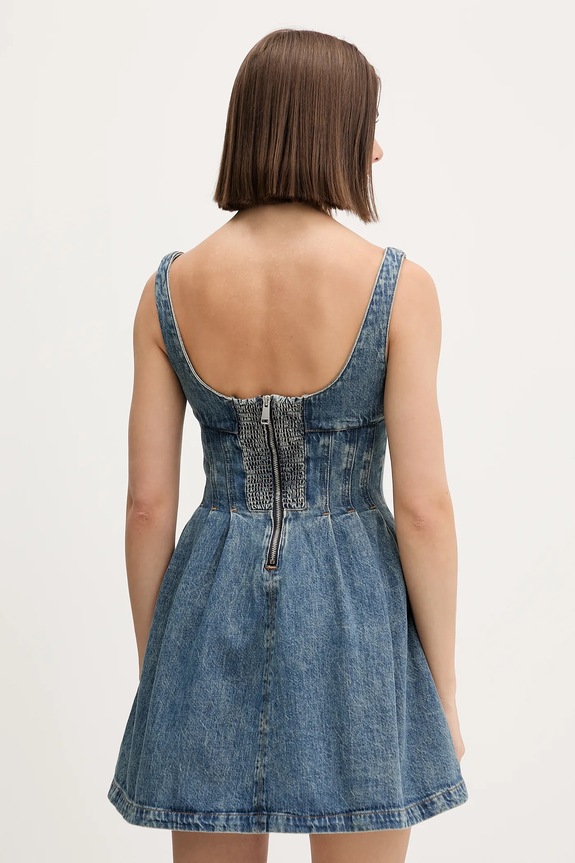 Odzież Tommy Jeans sukienka jeansowa DW0DW22001 niebieski