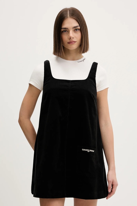 Tommy Jeans sukienka bawełniana bawełna czarny DW0DW22463