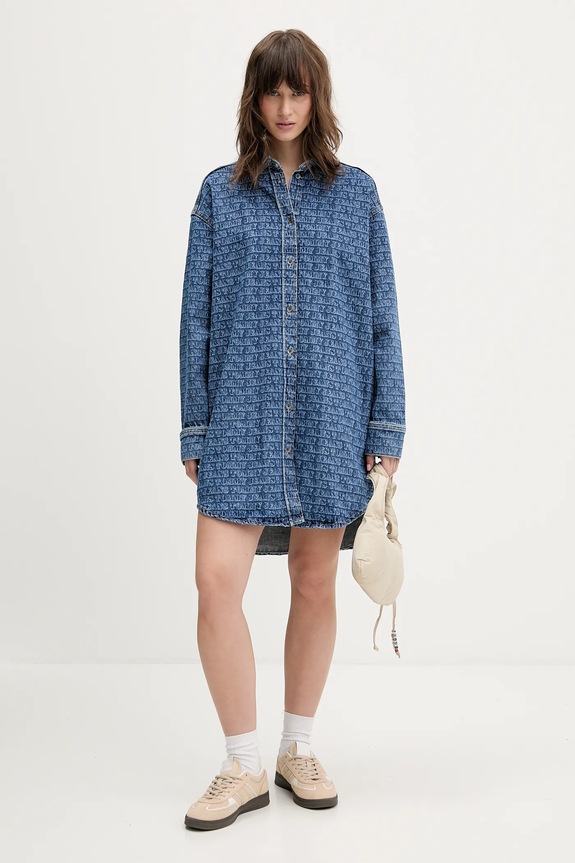 Rifľové šaty Tommy Jeans DW0DW22492 modrá SS26
