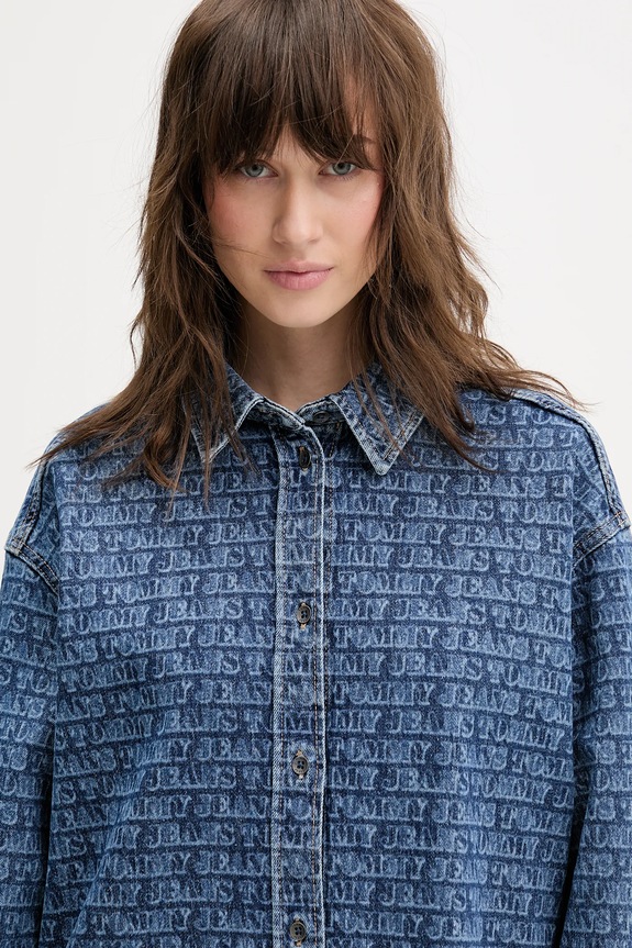 Rifľové šaty Tommy Jeans modrá DW0DW22492