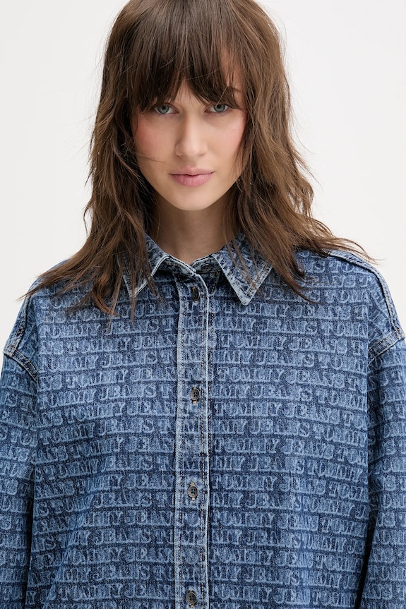 Rifľové šaty Tommy Jeans modrá DW0DW22492