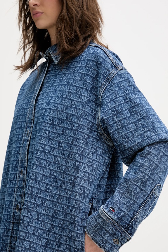 Rifľové šaty Tommy Jeans DW0DW22492 modrá