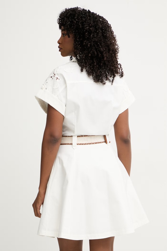 Ρούχα Marciano by Guess φόρεμα φαρδύ βαμβακερό ALEXIS G6GK35.W1904 μπεζ