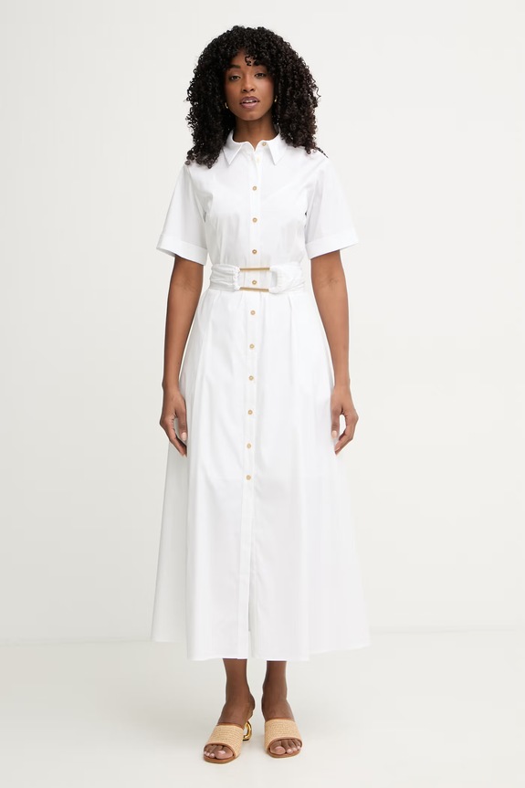 Marciano by Guess kiszélesedő ruha pamuttal ULLA fehér G6GK44.W1923